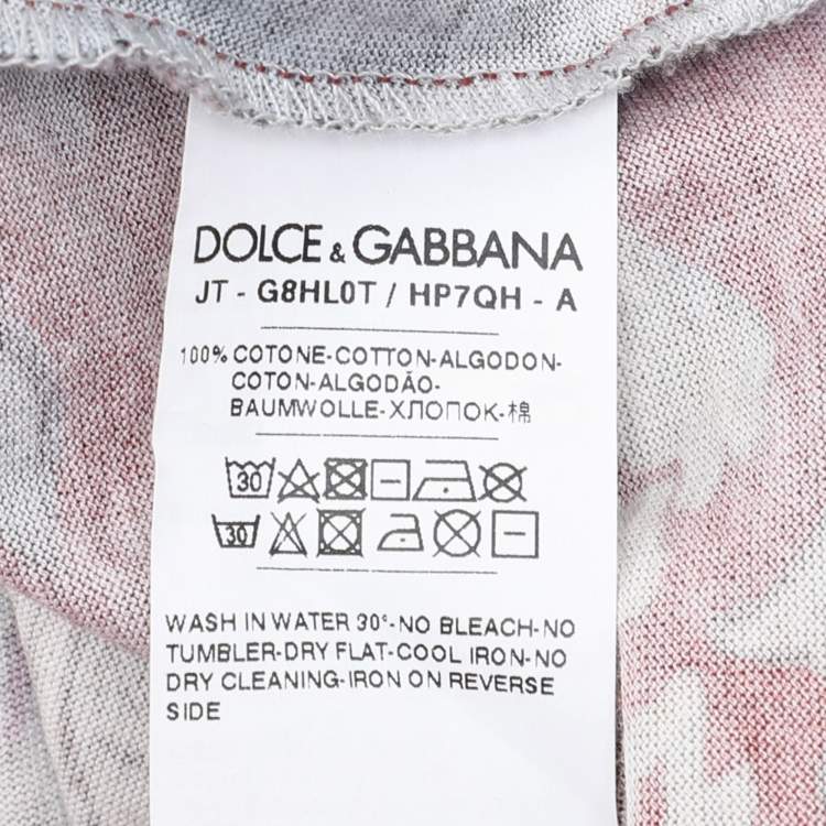 Pre Owned Dolce & Gabbana Multicolor Royal Panther Print Cotton T-Shirt M