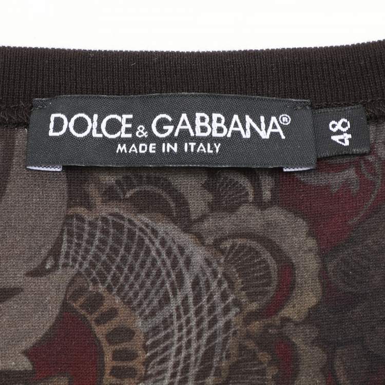 Pre Owned Dolce & Gabbana Multicolor Royal Panther Print Cotton T-Shirt M