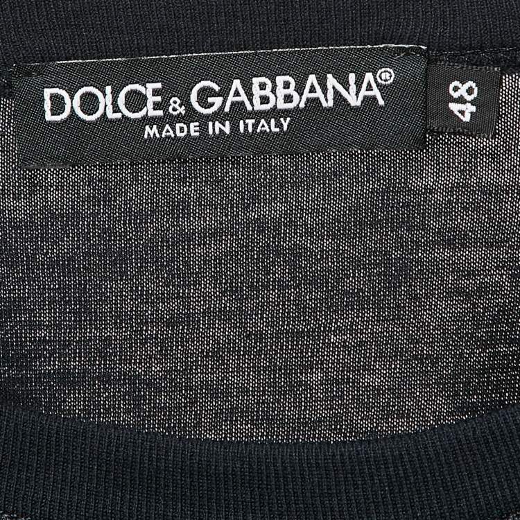 Pre Owned Dolce & Gabbana Navy Blue Cotton Crew Neck T-Shirt M
