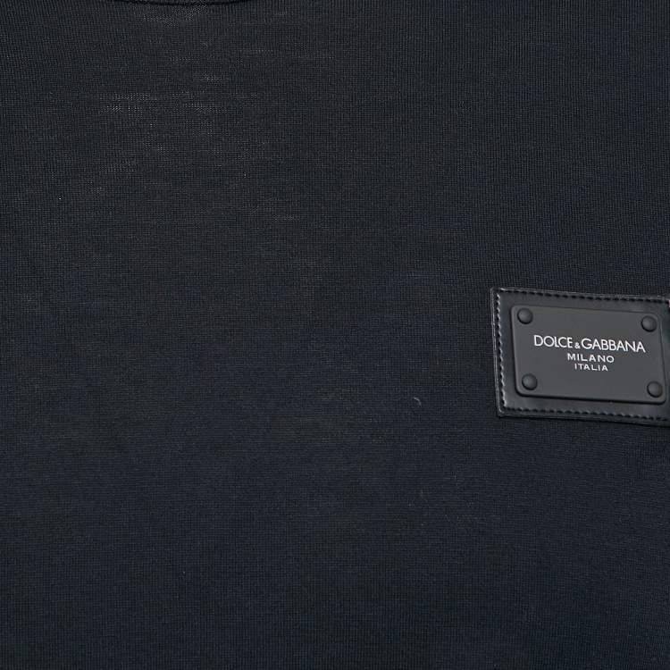 Pre Owned Dolce & Gabbana Navy Blue Cotton Crew Neck T-Shirt M