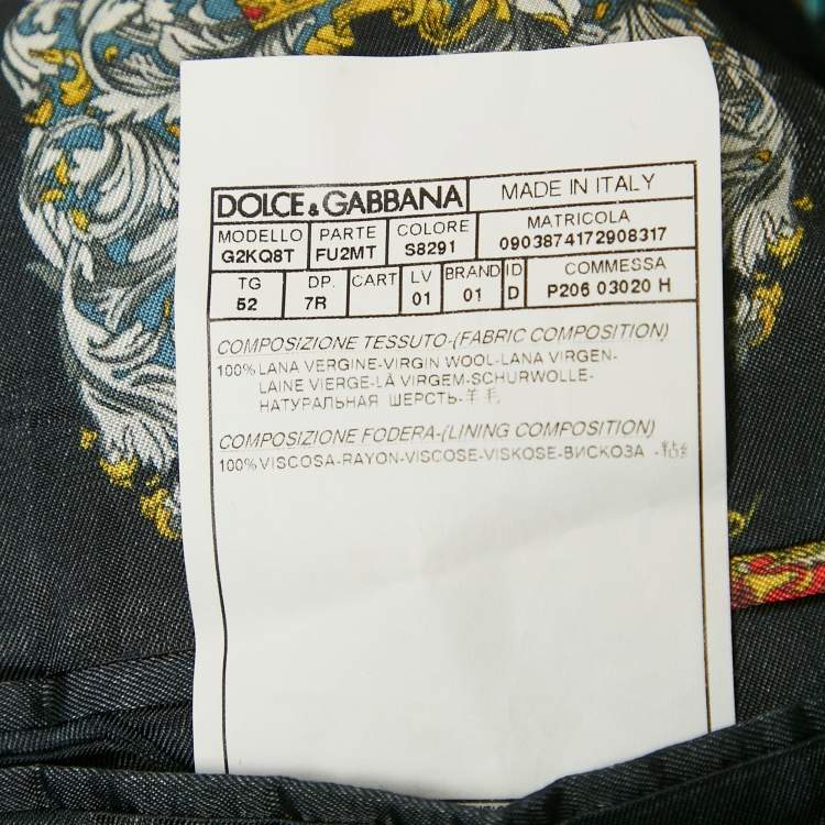 Pre Owned Dolce & Gabbana Black Wool Single Breasted Tailored Martini Blazer XL