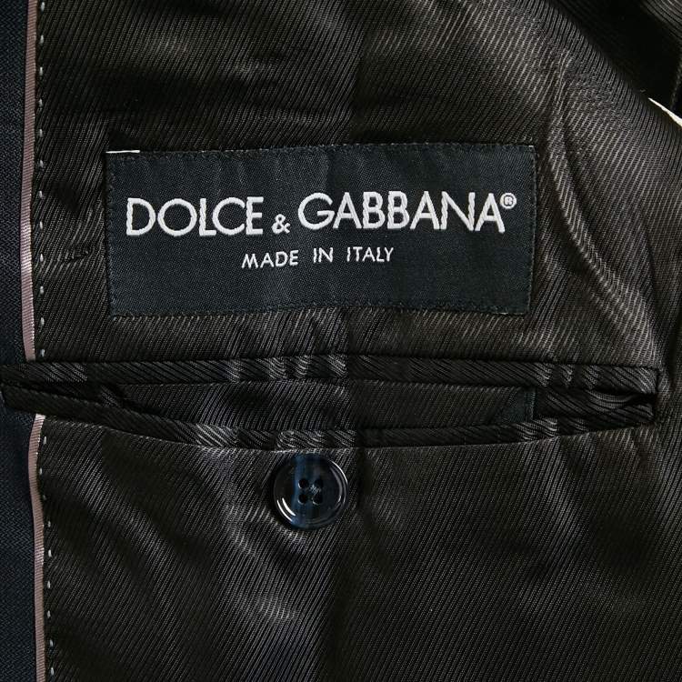 Pre Owned Dolce & Gabbana Navy Blue Wool Blend Single Breasted Pants Suit XL