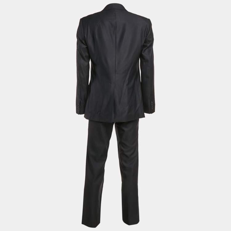 Pre Owned Dolce & Gabbana Navy Blue Wool Blend Single Breasted Pants Suit XL