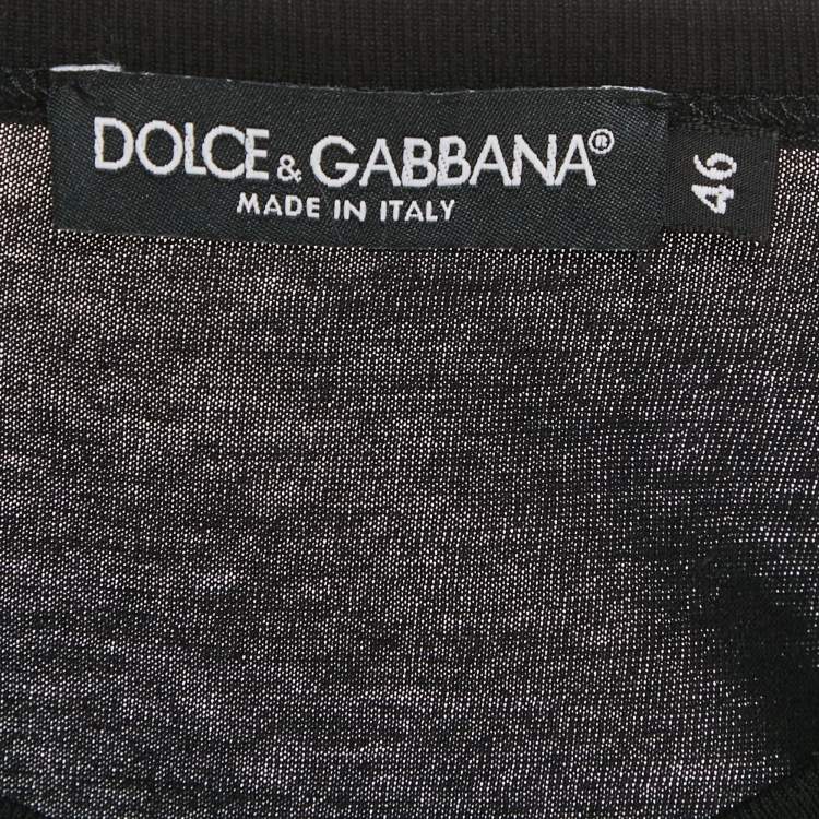 Pre Owned Dolce & Gabbana Black Applique Jersey T-Shirt S