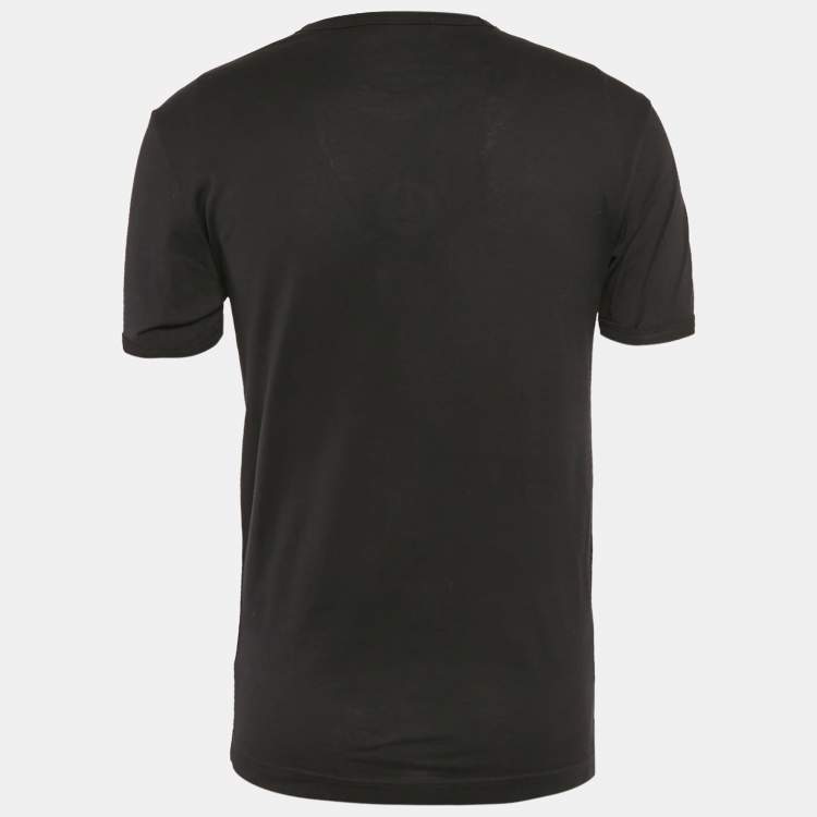 Pre Owned Dolce & Gabbana Black Applique Jersey T-Shirt S