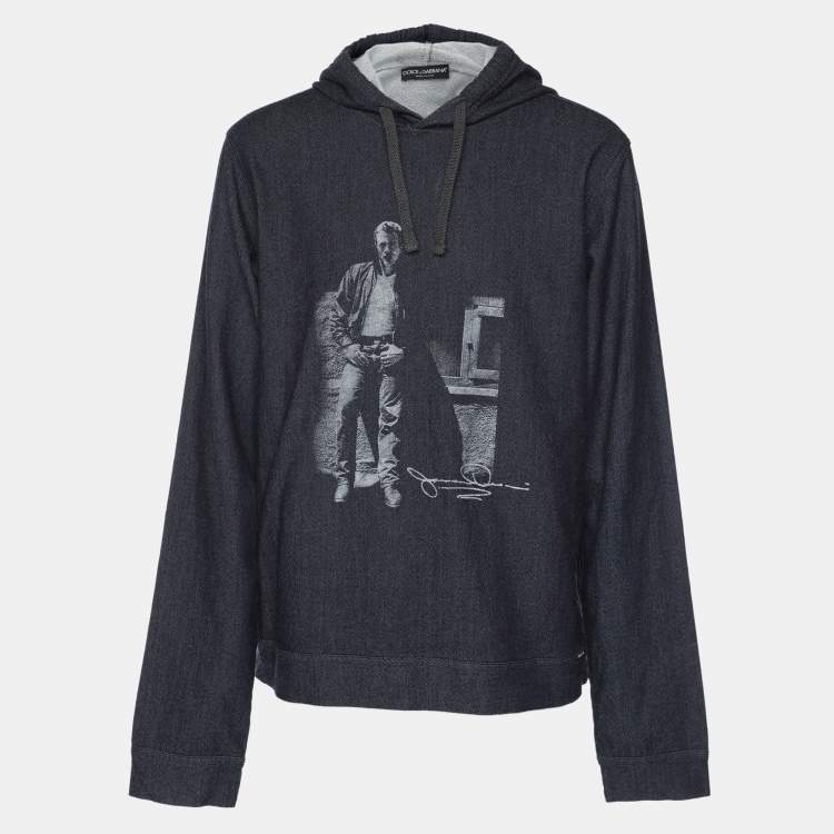 Pre Owned Dolce & Gabbana Blue Cotton James Dean Sweatshirt XXXL
