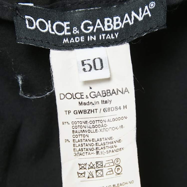 Pre Owned Dolce & Gabbana Black Cotton Cargo Pants L