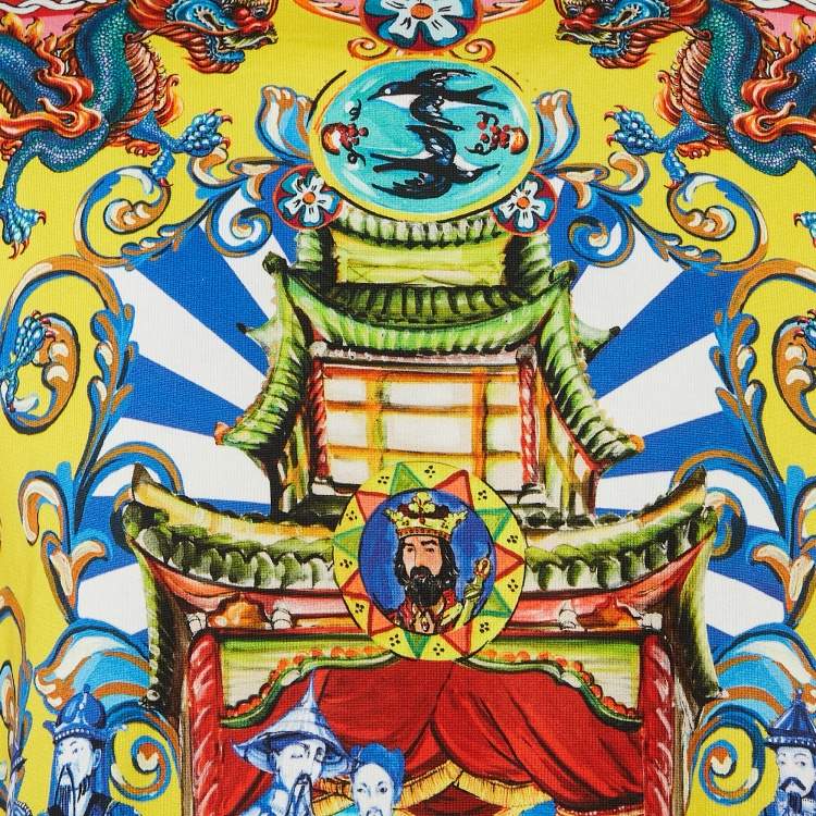 Pre Owned Dolce & Gabbana Multicolor Caretto Siciliano Print Cotton Sweatshirt S 