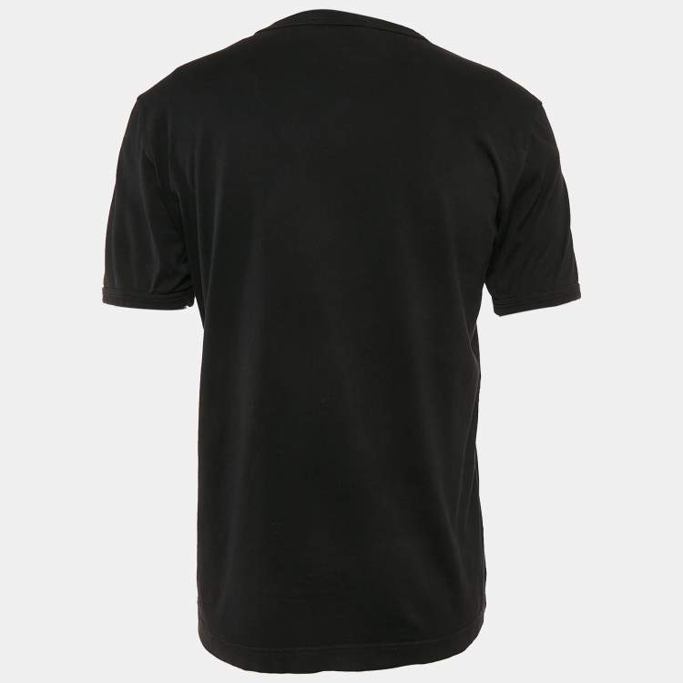 Pre Owned Dolce & Gabbana Black Logo Print Cotton Crew Neck T-Shirt M