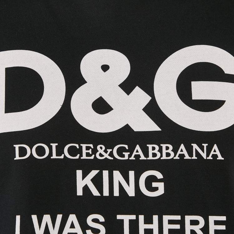 Pre Owned Dolce & Gabbana Black Logo Print Cotton Crew Neck T-Shirt M