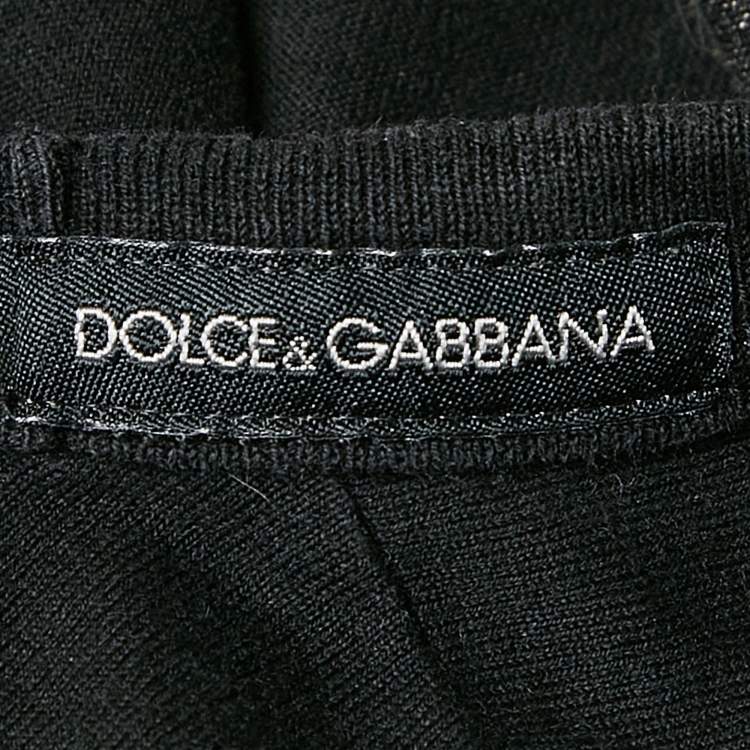 Pre Owned Dolce & Gabbana Black Logo Print Cotton Crew Neck T-Shirt M