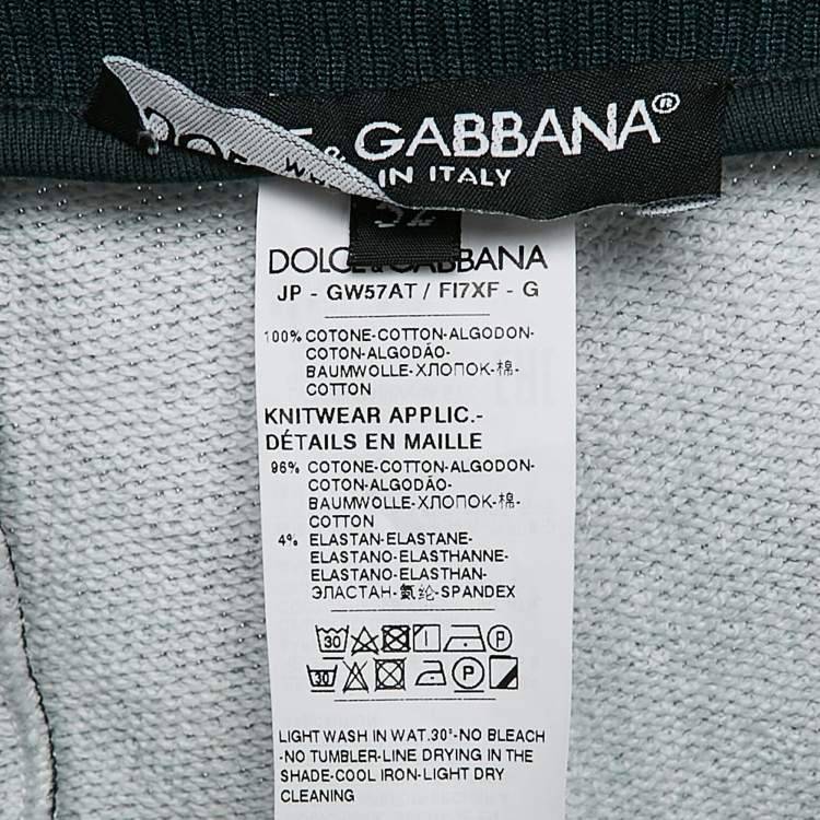 Pre Owned Dolce & Gabbana Blue Geometric Print Jersey Bermuda Shorts XL