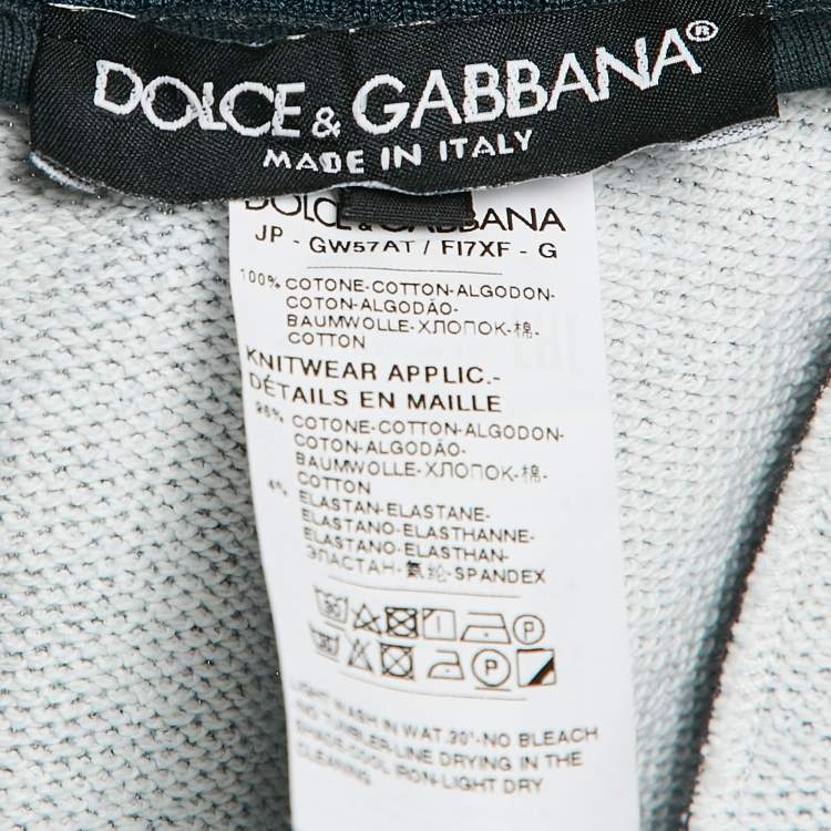 Pre Owned Dolce & Gabbana Blue Geometric Print Jersey Bermuda Shorts XL