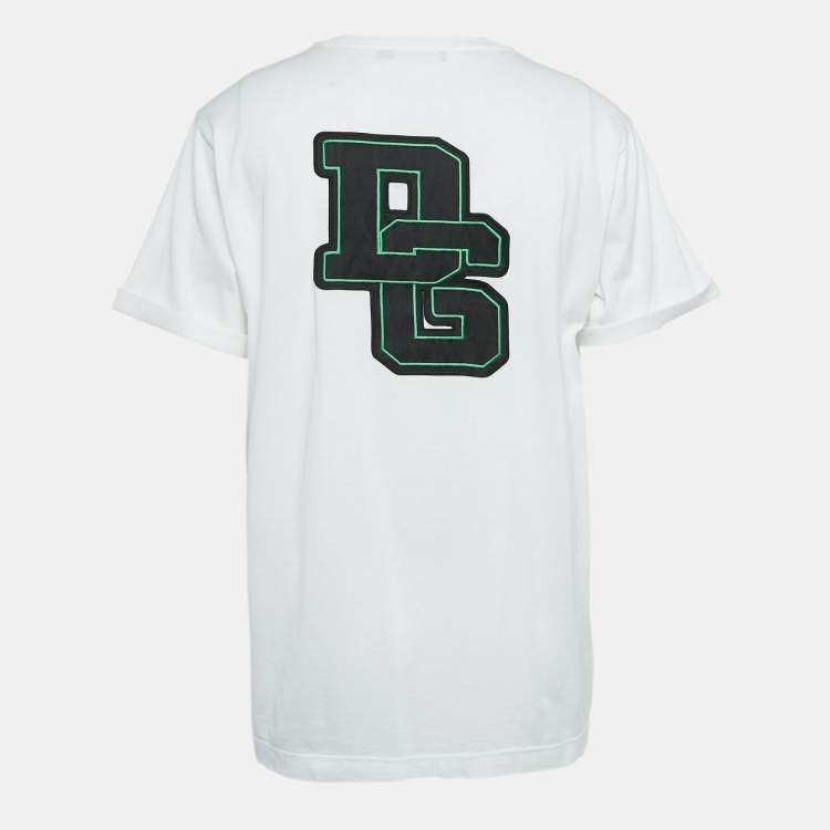 Pre Owned Dolce & Gabbana White L'Amore Print Jersey Applique T-Shirt L