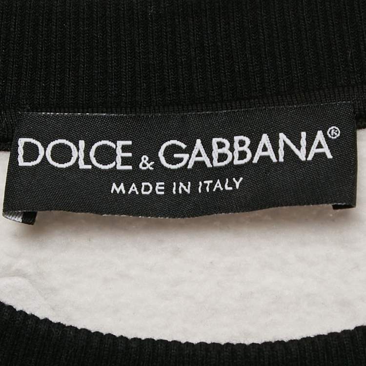 Pre Owned Dolce & Gabbana Grey James Dean Print Cotton Applique Detail Sweatshirt M