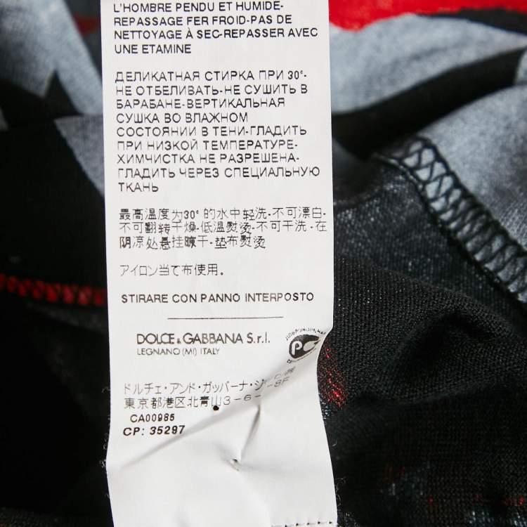 Pre Owned Dolce & Gabbana Black Graffiti Print Cotton Crew Neck T-Shirt M