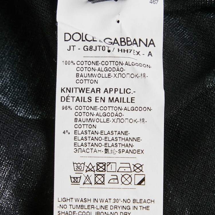 Pre Owned Dolce & Gabbana Black Graffiti Print Cotton Crew Neck T-Shirt M