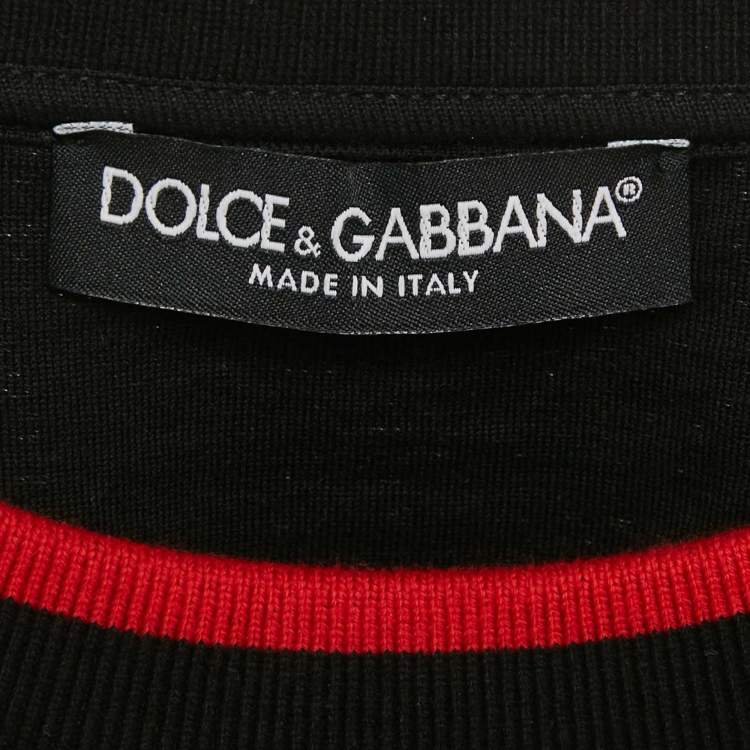 Pre Owned Dolce & Gabbana Black Graffiti Print Cotton Crew Neck T-Shirt M