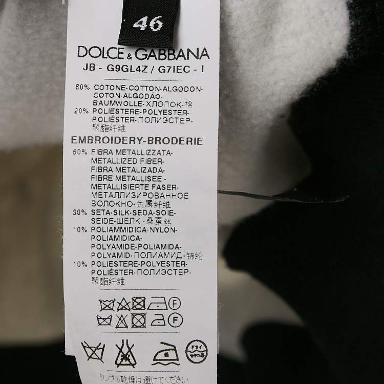 Pre Owned Dolce & Gabbana Grey James Dean Print Cotton Applique Detail Sweatshirt L