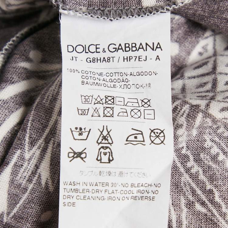 Pre Owned Dolce & Gabbana Multicolor/Brown Printed Cotton Crew Neck T-Shirt M