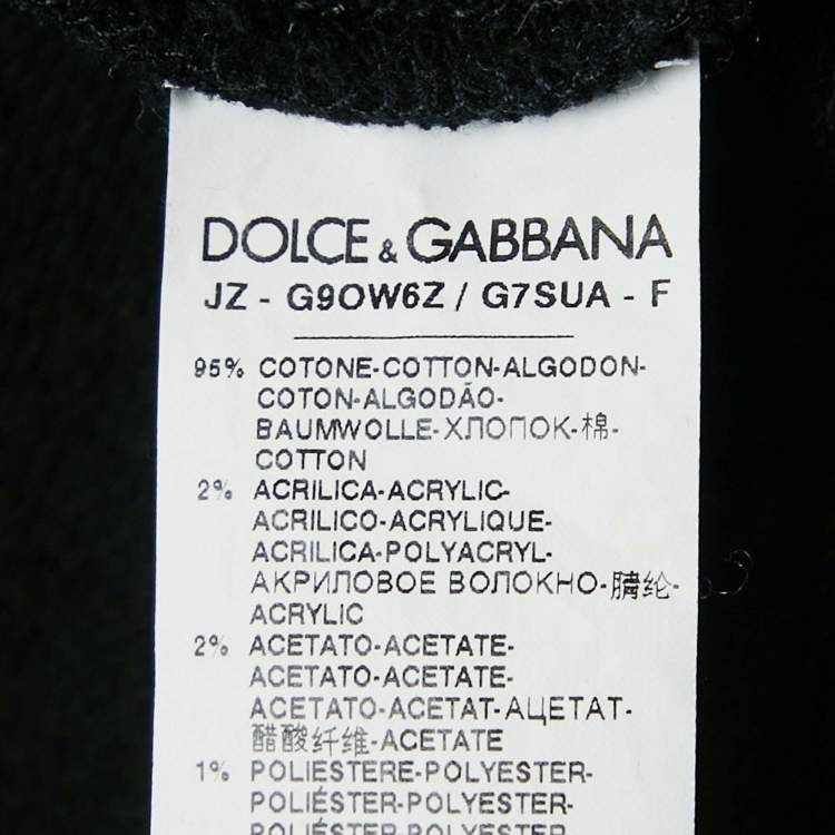 Pre Owned Dolce & Gabbana Black King Applique Cotton Sweatshirt L