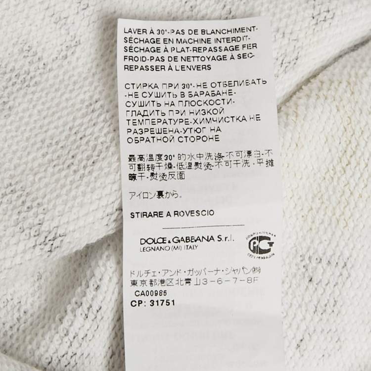 Pre Owned Dolce & Gabbana White Graffiti Print Jersey Cotton Knit Sweatshirt XL