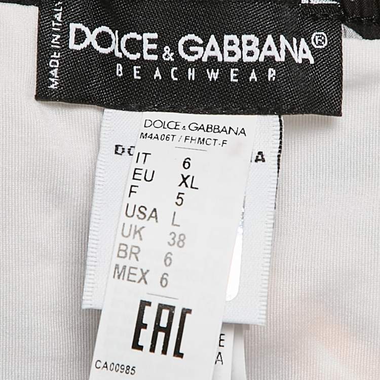 Pre Owned Dolce & Gabbana Grey Camouflage Print Synthetic Swim Shorts XL