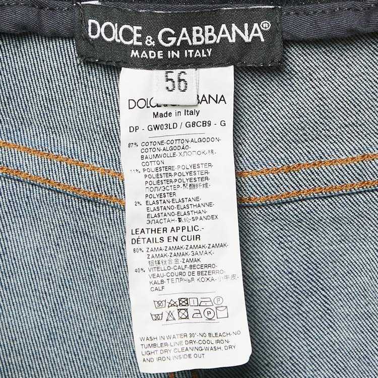 Pre Owned Dolce & Gabbana Blue Distressed Denim Jeans XXXL Waist 34"