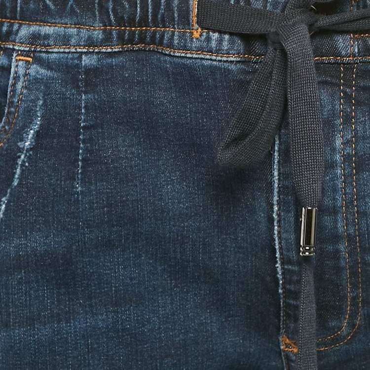 Pre Owned Dolce & Gabbana Blue Distressed Denim Jeans XXXL Waist 34"