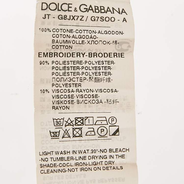 Pre Owned Dolce & Gabbana Black Logo Applique Cotton Crew Neck T-Shirt L