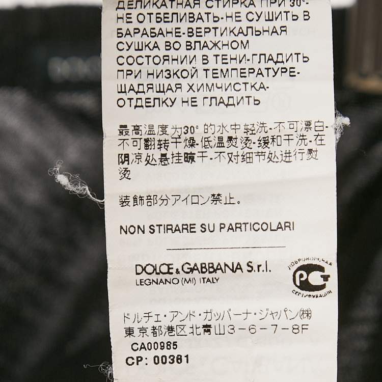 Pre Owned Dolce & Gabbana Black Logo Applique Cotton Crew Neck T-Shirt L