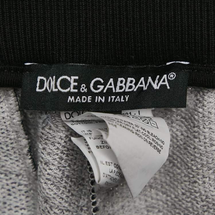 Pre Owned Dolce & Gabbana Navy Blue Logo Print Cotton Knit Joggers S
