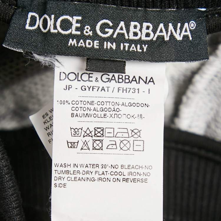 Pre Owned Dolce & Gabbana Navy Blue Logo Print Cotton Knit Joggers S
