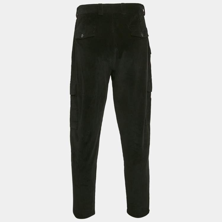 Pre Owned Dolce & Gabbana Black Corduroy Cargo Pants M