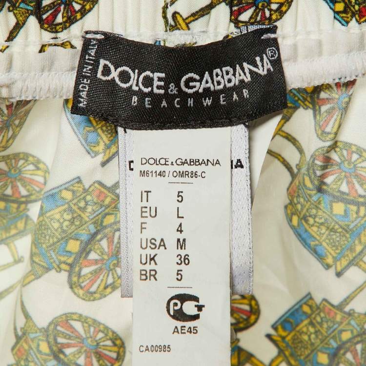 Pre Owned Dolce & Gabbana Beachwear Multicolor Printed Swim Shorts L