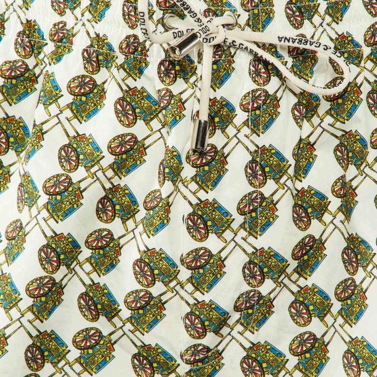 Pre Owned Dolce & Gabbana Beachwear Multicolor Printed Swim Shorts L
