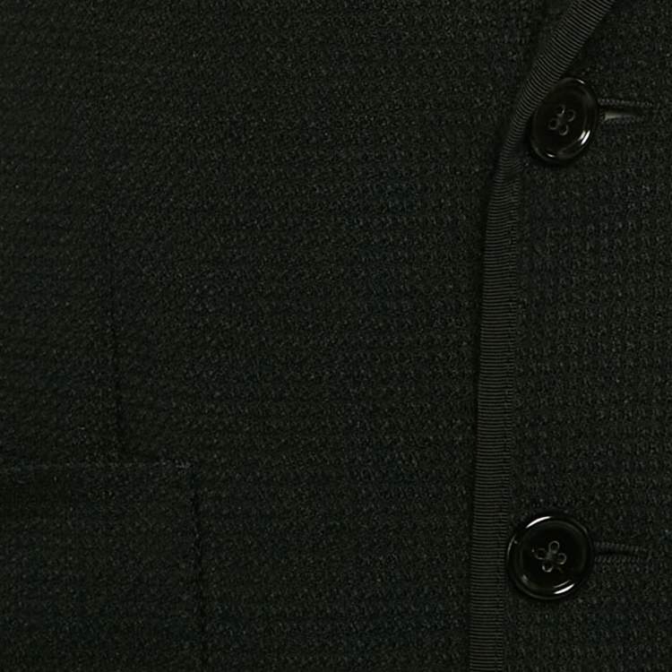 Pre Owned Dolce & Gabbana Black Textured Wool Single Breasted Blazer XS