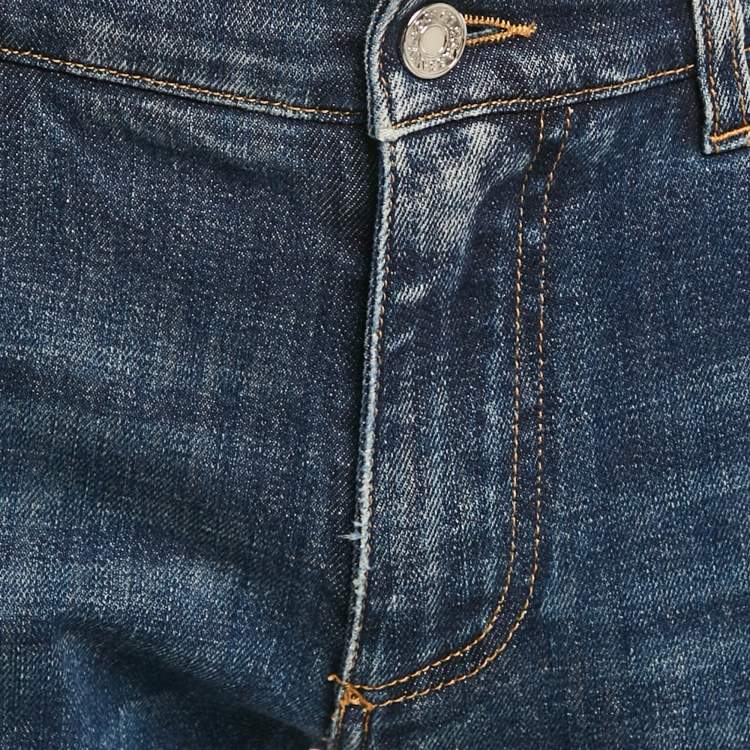 Pre Owned Dolce & Gabbana Blue Denim Slim Fit Jeans M Waist 34"
