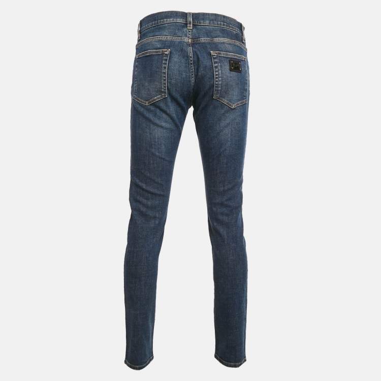 Pre Owned Dolce & Gabbana Blue Denim Slim Fit Jeans M Waist 34"