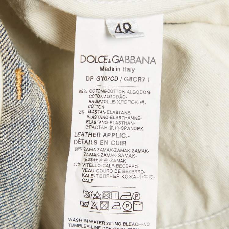Pre Owned Dolce & Gabbana Blue Denim Slim Fit Jeans M Waist 34"
