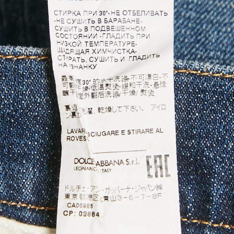 Pre Owned Dolce & Gabbana Blue Denim Slim Fit Jeans M Waist 34"