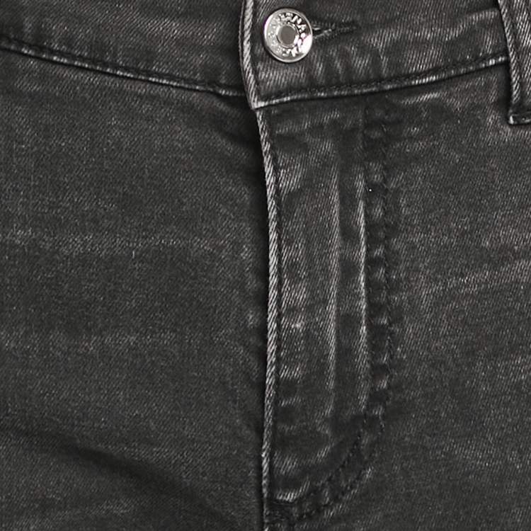 Pre Owned Dolce & Gabbana Black Distressed Denim Straight Fit Jeans XL