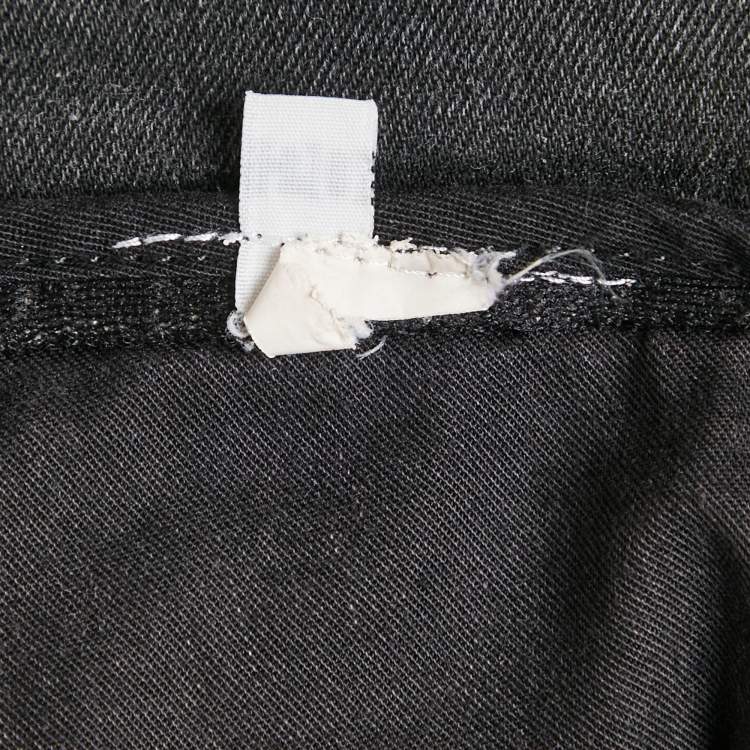 Pre Owned Dolce & Gabbana Black Distressed Denim Straight Fit Jeans XL