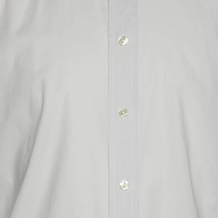 Pre Owned Dolce & Gabbana Light Grey Cotton Blend Button Front Shirt L
