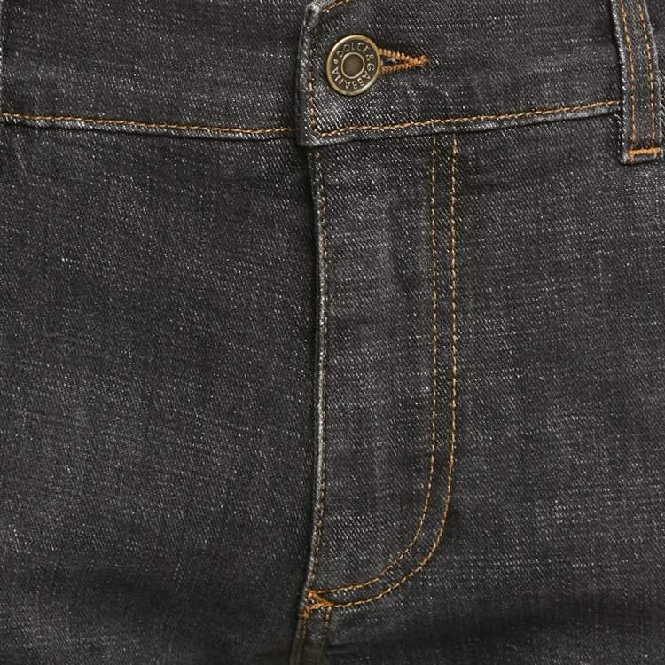 Pre Owned Dolce & Gabbana Black Washed Denim Slim Fit Jeans L