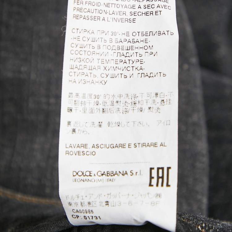 Pre Owned Dolce & Gabbana Black Washed Denim Slim Fit Jeans L
