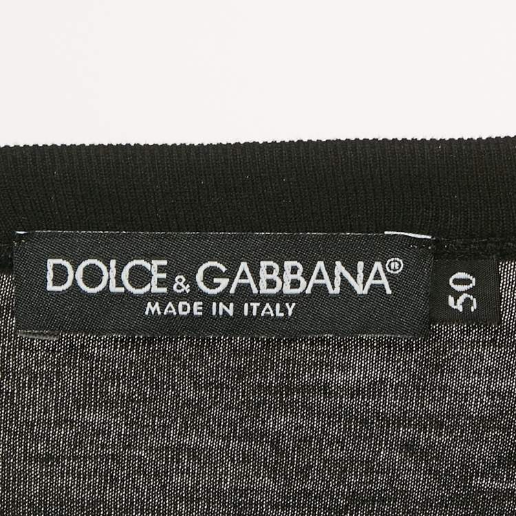 Pre Owned Dolce & Gabbana Black Jersey Crewneck T-Shirt L