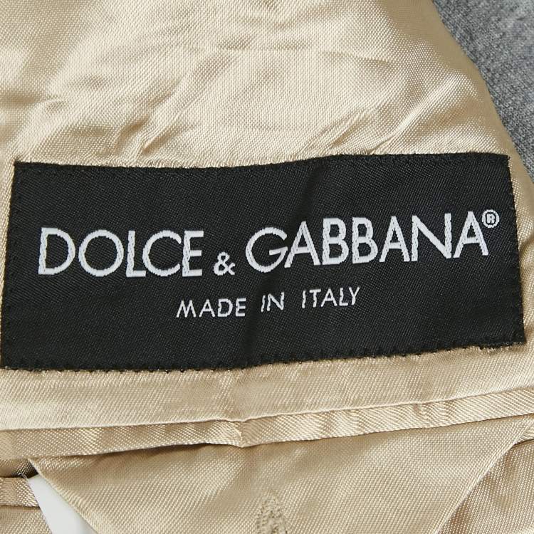Pre Owned Dolce & Gabbana Beige Cotton Gabardine Blazer XL