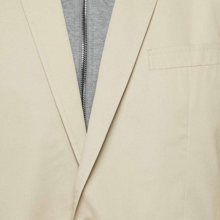 Pre Owned Dolce & Gabbana Beige Cotton Gabardine Blazer XL