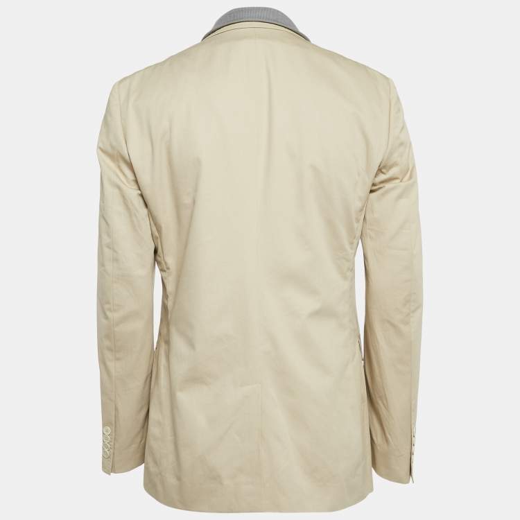 Pre Owned Dolce & Gabbana Beige Cotton Gabardine Blazer XL